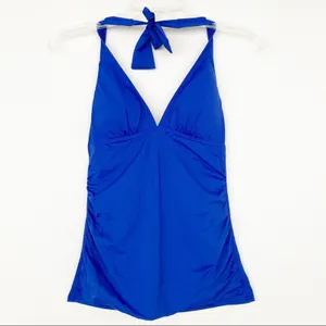Tommy Bahama Blue Ruched Tankini Swim Top Sz XS thumbnail 5