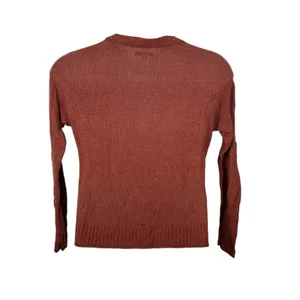 American Eagle Rust Brown Henley Sweater | XS | Relaxed Boyfriend Fit thumbnail 7