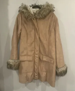 Vintage KC Collections Women’s XL‎ Beige Faux Fur Hooded Jacket Coat thumbnail 1