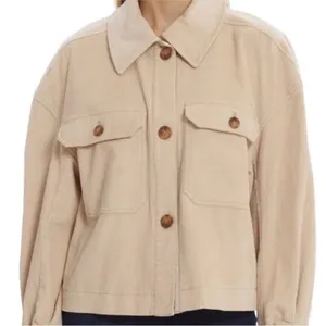 Avec Les Filles Corduroy Creamy Beige Oversized Cropped Wrsterncore Jacket M thumbnail 4