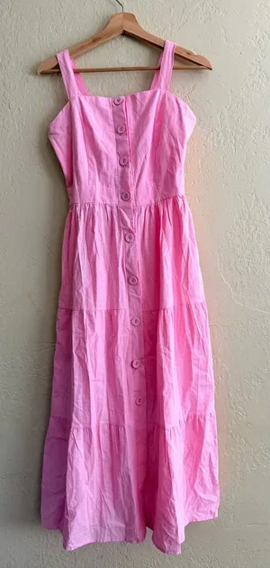 Sleeveless Pink Button thumbnail 1