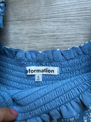 Reformation Elle Floral Puff Sleeves Smocked Bodice Square Neck Mini Dress Sz 0 thumbnail 4
