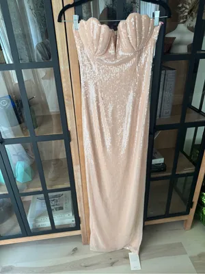 NWT Seashells sequined gown maxi dress Cypriana Strapless sweetheart mermaidcore thumbnail 13