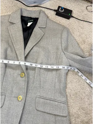 J. Crew Women’s 100% Wool Blazer Jacket Two Button Tailored in Gray 8 thumbnail 8