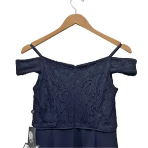 NWT Adrianna Papell Size 2 Navy Lace Off Shoulder Mermaid Formal Gown Dress thumbnail 10