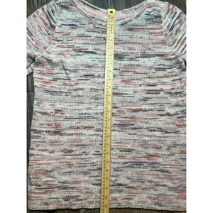 J Jill Petite Knit Cotton Pastel Striped Sweater3/4 Sleeve Size Large Coastal‎ thumbnail 8