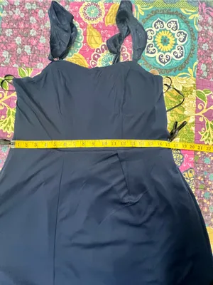 Lulu's Arlaith Navy Jacquard Lace-Up Corset Maxi Dress NWT XL thumbnail 12