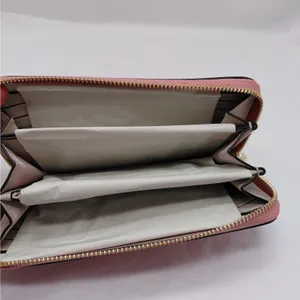 Kate Spade Womens Saffiano Leather Wallet Pink Zip Travel Minimalist Classic thumbnail 7