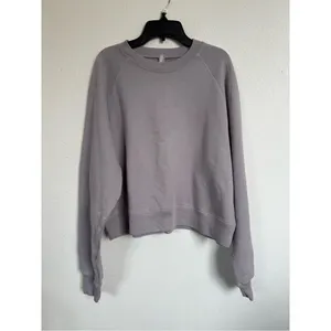 SKIMS French Terry Shrunken Crew Sweatshirt Mineral Gray L NWT thumbnail 2