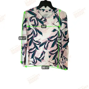 Huk Women's Pink and Green Leaf Print Blouse thumbnail 2