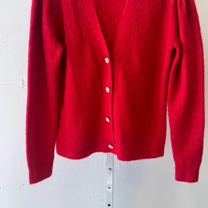 NWOT LOFT Rhinestone Buttons Relaxed‎ Fit Knit Cardigan Sweater Red Small thumbnail 4