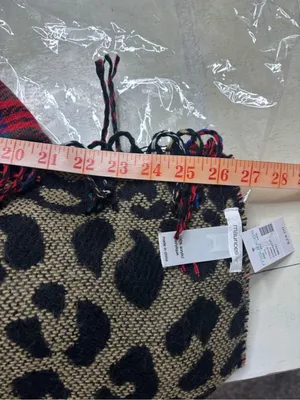Maurices Blanket Scarf Reversible Red Plaid Cheetah Print New Pashmina Shawl thumbnail 6