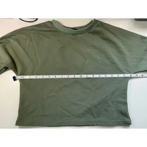 ZESICA Sage Green Cropped Sweatshirt Crew Neck Pullover Soft Girl Lounge Small‎ thumbnail 5