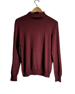 Banana Republic Turtleneck Sweater Women's Large Silk Cashmere Blend Mauve Fall thumbnail 1