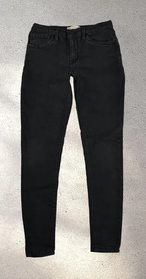 Levi’s 710 Super Skinny Jeans Women’s 14 Black Mid Rise Stretch Denim Casual thumbnail 1
