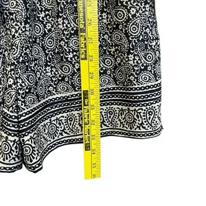 LOFT Romper Size 0 Blue White Paisley Print Long Sleeve‎ Roll Tab One Piece EUC thumbnail 8