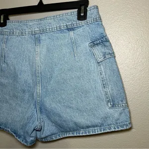 MNG Mango Cotton Denim Belted Cargo Mini Skort Skirt Women’s Size Medium thumbnail 10