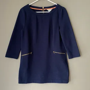 Anthropologie Boden sz‎ 6 blue ribbed cotton mod top thumbnail 1