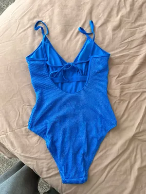 blue 1 peice bathing suit thumbnail 2