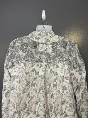 We The Free Sweater Womens Large Pink Floral Henley Pullover Long Sleeve Boho thumbnail 8