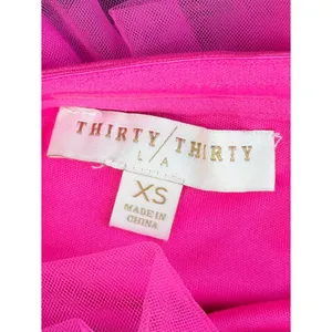 Thirty Thirty LA Strapless Mini Dress Women’s XS Hot Pink Tiered Tulle Ruffle thumbnail 5
