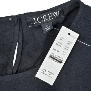 J. Crew Shirred-waist‎ top in viscose crepe Black 10 NWT thumbnail 3