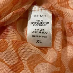 Dippin Daisys Mesh Tie Front Long Sleeve Top Peach Retro thumbnail 5