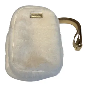 Bath & Body Works White Faux Fur Crossbody Bag with Gold Strap NWOT thumbnail 1