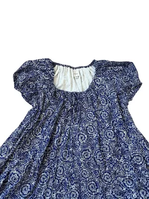 Maeve Anthropologie Floral Scoop Neck Mini Swing Dress Pockets Puff Sleeve Boho thumbnail 4