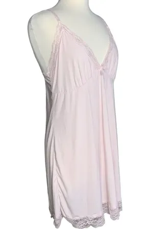 Red Tag Light Pink Women’s Chemise Adjustable Straps Lace Trim 18 thumbnail 5