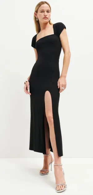 REFORMATION Harlyn Black Cut Out Short Sleeve Maxi Dress Small S NWOT thumbnail 1