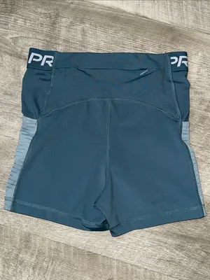 Nike Pro Women's Slate Blue High-Waist Athletic Shorts thumbnail 5