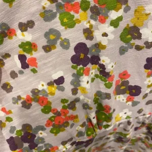 Boden Floral‎ Empire Waist Mini Dress Floral 3/4 Sleeve Slub Knit 8 Cottagecore thumbnail 2