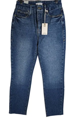 Good American Good Classic‎ Raw Hem Jeans 2/26 NWT thumbnail 1