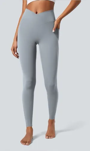 Halara SoftlyZero Crossover Pocket Plain Leggings UPF50+ high rise workout thumbnail 1
