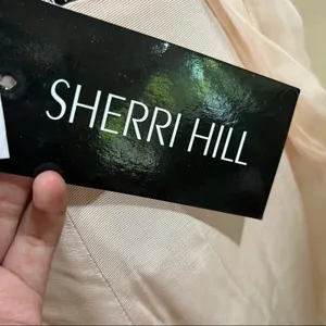 Sherri Hill 50877 blush pink mermaid lace bell sleeve mikado skirt gown NEW 2 thumbnail 11