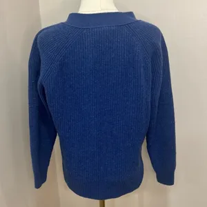 Madewell Blue‎ Ribbed Henley Sweater Size Small thumbnail 3