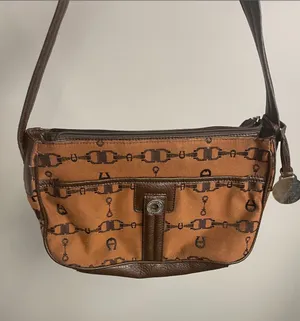 Etienne Aigner Vintage Brown Horse Bit equestrian shoulder bag mature classic thumbnail 1