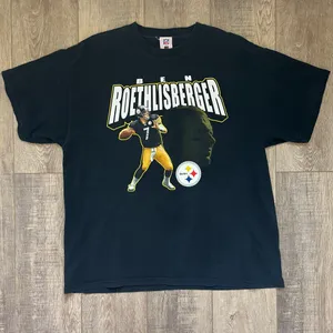 NFL Vintage Pittsburgh Steelers Ben Roethlisberger Black Tshirt thumbnail 1