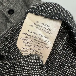 Eileen Fisher Italian Fabric Linen Blend Button Down Shirt Grey Lg Lagenlook thumbnail 9