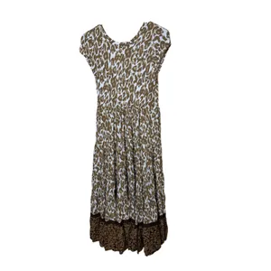 Soft‎ Surroundings Leopard Print Tiered Midi Dress Brown White PXS thumbnail 6