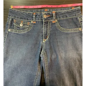 Bongo Jeans Size 7 Women's Boot Cut‎ Embroidered Blue Denim Y2K Festival Western thumbnail 6