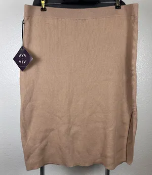 Ava & Viv Beige‎ Pencil Skirt thumbnail 1