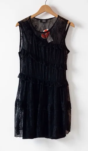 Cider dress women goth lace mini dress, black thumbnail 1