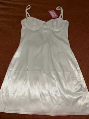 Edikted White Satin Dress Mini thumbnail 1