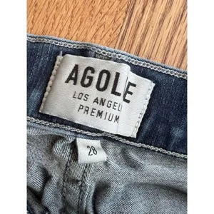Agolde Women's 28 Shorts Blue‎ Denim Stretch Cutoff Distressed 2" Inseam thumbnail 3
