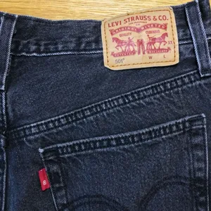 Levi’s 501 raw hem black button fly shorts 27 thumbnail 6