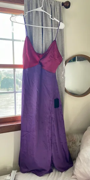 Lulu’s Pink Red And Purple Midi Dress thumbnail 1