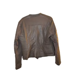 Bar III Taupe‎ Moto Jacket XL Faux Leather thumbnail 5