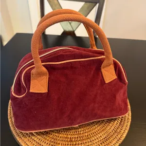 Victoria's Secret Burgundy Velvet Cosmetic‎ Bag thumbnail 2